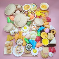 Girl buns children hamburger model mini food set toy house fries steamer 3 years old simulation