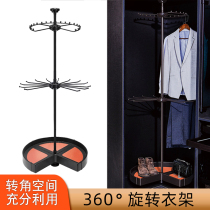 Rotary hanger 360 degree multi-function cloakroom corner wardrobe hanger shelf Hardware Hanos pants rack