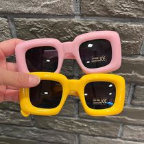 Dopamine matching children Summer personality sunscreen sunglasses Coarse Frame Tide Cool Boy Girl Nets Red Sunglasses