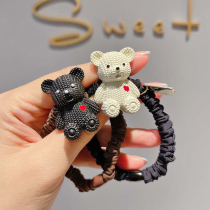 South Korea East Gate trendy assembly ground Bear cartoon cute Hairband Net red high elasticity tie ball rope headdress