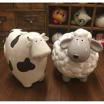 Cute ceramic piggy bank couple creative personality animal Zodiac ornaments Piggy bank children birthday