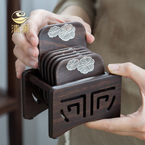 Kung Fu tea set tea cup mat to support tea ceremony ebony wood tin insulation mat saucer accessories