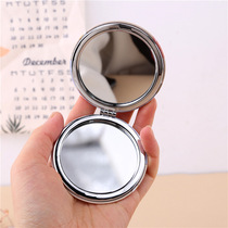 Cartoon pu leather mirror Folding double-sided mirror Portable makeup mirror Dressing mirror Student dormitory portable mirror Small round mirror