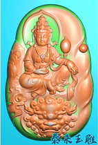 With the type of landscape sitting Guanyin Manjushri Bodhisattva fine carving figure relief jade carving grayscale figure JDBMP computer engraving diagram