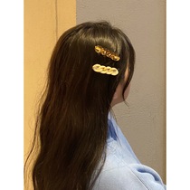  Retro Hong Kong wind hair accessories female personality chain shape one-word clip design hairpin fashion two-piece bangs clip 1590