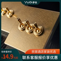 Hotel B & B loft style retro brass lever stainless steel champagne gold 86 concealed metal switch socket panel