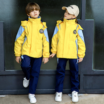School uniform suit pupils jackets three-piece suit children autumn and winter kindergarten yuan fu middle school students in spring and autumn class uniform