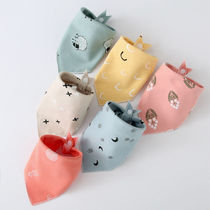 Saliva Towel Pure Cotton Newborn Supplies Triangular Towels No Fluorescent Concealed Buttoned Double Water Absorbent Bib Waterproof Baby Containment Mouth