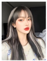 2020 popular color hanging ear dyeing wigs female long hair highlighting and dyeing invisible Lisa same hair receiving strip hanging ear dyeing