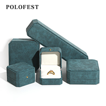 POLOFEST new octagonal jewelry jewelry box puleather snap buckle ring box bracelet bracelet necklace gift box