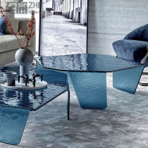 Designer creative modern fashion irregular acrylic coffee table model room living room bedroom art glass coffee table