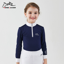 HORSELEADER children equestrian T-shirt riding equipment spring summer quick dry stand collar training long sleeve equestrian clothing