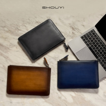 Handbags Men Genuine Leather Business Casual Hand Grip Bag Handmade Polish Color Retro Hand Grab Bag Small Crowdmen Mobile Phone Envelope Bag