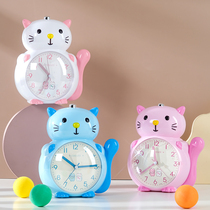 Childrens small alarm clock cartoon talking students use cute smart lazy bug get up artifact kitten girl clock