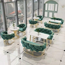 Nordic Light Lavish Café Cassette Milk Tea Shop Chairs Portfolio Sales Department Talks Reception Brief Modern Sofas