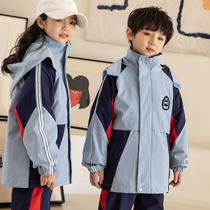 Primary school uniforms rushing clothes set kindergarten uniforms autumn and winter three-in-one detachable three-piece childrens class uniforms