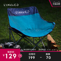 Collar Outdoor Camping Essential Folding Chair Portable Fishing Chair Light Casual Stool Moon Chair Camping Deck Chair