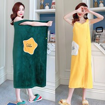 Japanese sling nightgown bath towel bathrobe lovely spring and summer students can wear large size bathrobe water quick drying