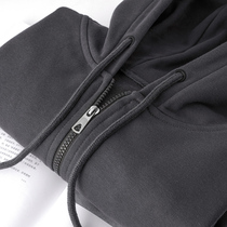 Dirty - resistant to good care  dark gray 310g heavy zipper sweater with hat jacket male loose leisure coat female spring