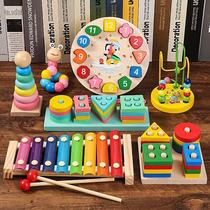 Wooden piano baby childrens educational music toys 6-12 months baby 1-2-3 years Old half xylophone instrument