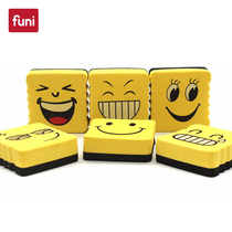 6 packs of magnetic cartoon expression small eraser square with magnetic erasable whiteboard wipe EVA sponge office weather forecast small eraser Funi cute can be adsorbed on the whiteboard dust-free whiteboard wipe
