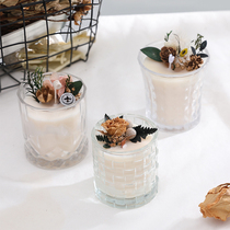 Man Yue creative DIY scented candle glass wax cup glass candle holder pattern Series empty cup glass glass