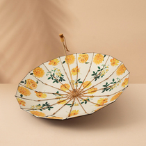 16-bone sun umbrella girls high face value shading sun protection UV-proof folding umbrella retro wind sunny and rainy