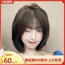Wig female short hair summer simulation full head set natural Net red short round face long hair wig hair set hair