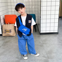Childrens messenger bag boys chest bag Korean version of the trendy handsome fashion bag childrens outdoor leisure shoulder bag fanny pack