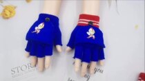 Winter Warm Children Altman Gloves Boys Write Five Fingers Half Fingers Spider-Man Half Fingers All Fingers Student Baby