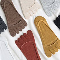 Five Finger Socks Woman Pure Cotton Boat Socks Five Fingers Socks Lady Summer Thin boat socks Toe Socks Deodorant Invisible pure cotton shallow mouth