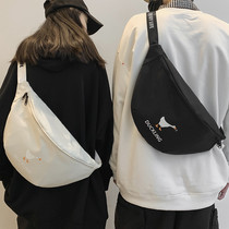 Chest Bag Male Korean version Ins Japanese Department original Cebu Large capacity pure color minimalist Oblique Satchel woman 100 hitch student single shoulder backpack