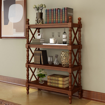 American solid wood bookshelves Living room European-style bookcase Home Multi-layer shelve children incorporate small partition cabinets