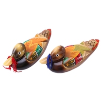 Cute Chinese Wooden Mandarin Duck and Duck Decorations