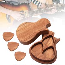 Portable Solid Wood Acoustic Guitar Pick Wooden Storage Box
