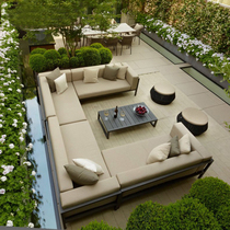 Outdoor sofa courtyard aluminum alloy waterproof leisure combination outdoor corner terrace garden single room furniture