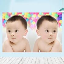 Little boy picture baby portrait poster wall sticker Baby doll twin big painting Pregnancy prenatal education doll sticker art