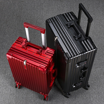  High-value travel new wedding red student men and women password ladies suitcase 24 aluminum frame universal wheel leather section