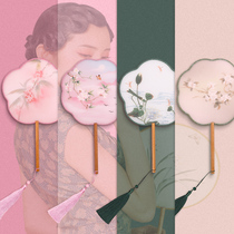 Tuan Fan Antique Dance Fan Children Female Chinese Style Hanfu Fan Cheongsam Portable Summer Small Round Fan Long Handle Tassel