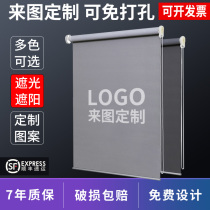 Roller shutter office Custom Advertisement logo Shading Toilet Kitchen Free to install pull-roll-style shading curtains
