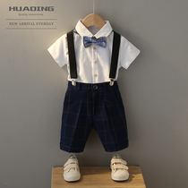 Boys dress suit summer childrens boys baby suit English flower girl host piano performance costume
