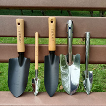 Small flower shovel stainless steel one-piece small wooden handle small shovel affordable set with sharp shovel spade planting flower