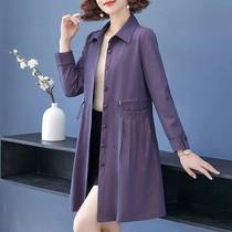 Medium-long-style mother jacket big code middle-aged blouse autumn clothes windsuit women 2023 new foreign air temperament slim fit