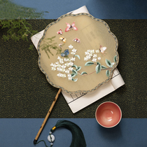 Sieve Moon Suzhou Embroidery Fan Ancient Female Hanfu Su Embroidery Double-sided Handmade Fan Chinese Classical Embroidery Palace Fan