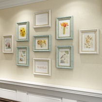 Wall photo album Wall non-perforated stairs hanging living room surface decoration wedding ins frame combination Photo Creativity