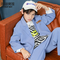 HIPHOPBOY Hip Hop Boy Small Suit Set Spring and Autumn Handsome Boys Two Pieces Mid-Big Boy Autumn Jacket