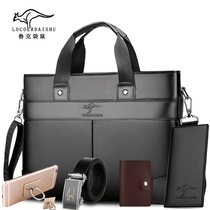 Luke kangaroo 2020 new mens bag briefcase European and American mens business Hand bag shoulder shoulder bag leisure bag