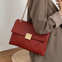 Niche light luxury red wedding bag female bridal bag summer 2021 new versatile shoulder bag large capacity shoulder bag