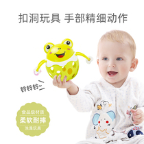 Baby hand Ring Ball baby animal soft glue tactile perception hand grip ball hole can gnaw bite grip training toy