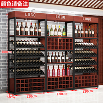 Multifunctional wine rack storage rack partition display rack display cabinet industrial wind commercial bar wine cabinet can be customized